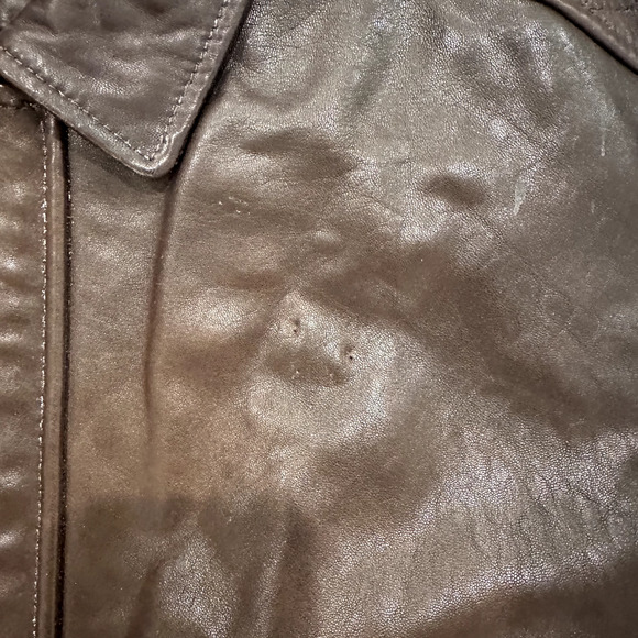 Armed Forces Brown AVIREXFLY Genuine Leather Bomber Pilot Jacket Mens L - Picture 11 of 11